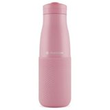 Puccon Pembe 500 ml Paslanmaz Çelik Termos - Silikon Kaplı (Dalga) Okul, Günlük, Kamp, Spor - Pipetli Matara - 50020