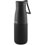 Puccon Siyah 500 ml Çelik Okul Matarası - Silikon Gövdeli (Nokta) Çelik Termos - 50026