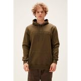 Pucker Bear Hoodie Haki Yeşil 3D Baskılı Kapüşonlu Erkek Sweatshirt M