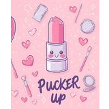 Pucker Up Notebook: Cute Lipstick Themed College Ruled Journal | Kawaii Composition Book with Guideline, Perfect for Girls, Teens, Makeup Lovers, School or Gifts