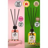Pudra Bambu Çubuklu Oda Kokusu 110 Ml & Sandal Ağacı Bambu Çubuklu Oda Kokusu 110 Ml 2'Li Ortam Kokusu Seti