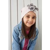 Pudra Cicekli Cocuk Bebek Sapka Bere Yumusak 100 Pamuklu Penye