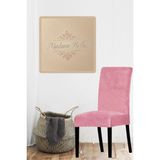 Pudra Ipek Kadife Esnek Lastikli Sandalye Kılıfı Sandalye Örtüsü 1 Adet 45 x 45 x 60 Boyutunda - 45 x 45 cm - Pembe