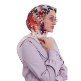 Pudra Karışık Çiçek Desen Pamuk Eşarp