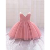 Pudra Kız Bebek Anvelop Mini Elbise Doğum Günü Elbise - Pudra - Pembe - 6 - 9 Ay