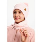 Pudra Kiz Bebek Cocuk Kurk Ponponlu Sapka Bere Boyunluk Takim Rahat 100 Pamuklu Kaskorse