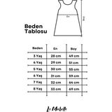 Pudra Önü Fiyonklu Katlı Kız Çocuk Elbise - Laney - 4 Yaş