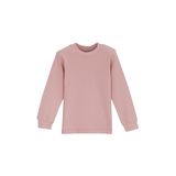 Pudra Pembe Basic Kız Bebek Çıtçıtlı Yaka Kışlık Uzun Kollu Tişört