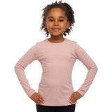Pudra Pembe Basic Mevsimlik Likralı Uzun Kollu Kız Çocuk Tişört - 6 Yaş