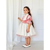 Pudra Pembe Kadife Vintage Kız Bebek Elbise,doğum Günü Elbise,fotoğraf Çekim Elbise,0-12 Yaş Uygun - 3 - 6 Ay