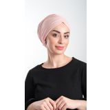 Pudra Pratik Hazır Geçmeli Tesettür Bone Fukuro Simli Büzgülü 2116_06
