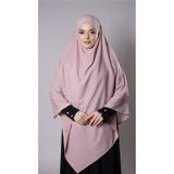 Pudra Pratik Hazır Geçmeli Tesettür Eşarp Medine İpeği Bağcıklı Sufle Hijab 2301_06