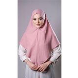 Pudra Pratik Hazır Geçmeli Tesettür Eşarp Pamuk Caz Kumaş Düz Hijab 2306_06