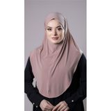 Pudra Pratik Hazır Geçmeli Tesettür Eşarp Sandy Kumaş Düz Hijab 2308_06