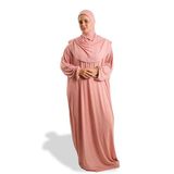 Pudra Tek Parça Namaz Elbisesi Viskon Düz 2503_06