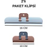 PudraLuna 2'li Büyük Boy Hava Aldırmaz Paket Mandalı, Poşet, Cips, Torba Saklama Klipsi, Kıskaç,16 Cm,10 cm