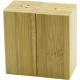 PudraLuna 2li Mıknatıslı Ahşap Bambu Baharatlık - Tuzluk, Karabiberlik