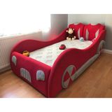 Puf Bebe 90X190 Mdf Arabalı Çocuk Yatağı (Yatak Dahildir) - 90 x 190 cm - Kırmızı