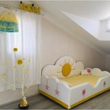 Puf Bebe Montessori 120X200 Güneş Desenli Çocuk Yatağı - 100 x 200 cm - Krem