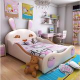 Puf Bebe Montessori 120X200 Tavşan Çocuk Yatağı (Yatak Dahildir) - 90 x 190 cm - Krem