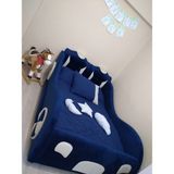 Puf Bebe Montessori 90X190 Mdf Çocuk Yatağı (Yatak Dahildir) - 120 x 200 cm - Beyaz - Mavi