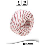 Pufazzo Iskota Halat 8mm 20M - Polyester Örme Halat – Dayanıklı Gemici, Denizci, Kamp ve Dağcı Ipi