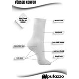 Pufazzo Kadın Beyaz Spor Çorap 6'lı Set - Doğal Pamuk, Dikişsiz, Havlu Taban Tenis Çorabı, Soket Çorap - 39 - 42