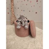 Puff Table Hazine, Makyaj Masası Pufu ,sandıklu Çocuk Pufu , Yuvarlak Oyuncak Sepeti, Orjinal Teddy Kumaş 37 cm - Pembe