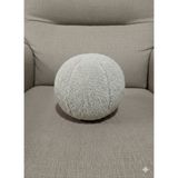 Puff Table Peluş Top Yastık Kırlent Içi Dolgulu Krem Teddy Kumaş - 45 x 45 cm