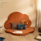 Puff Table Puftable Montessori Bulut Oyun Minderi,kiremit Renk,oyun Halısı ve Matı 5 cm Sünger 2 Parça - 105 x 65 cm
