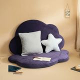 Puff Table Puftable Montessori Bulut Oyun Minderi,mor Renk,oyun Halısı ve Matı 5 cm Sünger 2 Parça - 105 x 65 cm