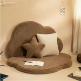 Puff Table Puftable Montessori Bulut Oyun Minderi,teddy Kumaş Camel,oyun Halısı ve Matı 5 cm Sünger 2 Parça - 105 x 65 cm