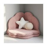 Puff Table Puftable Montessori Bulut Oyun Minderi,teddy Kumaş Pembe,oyun Halısı ve Matı 5 cm Sünger 4 Parça - 130 x 130
