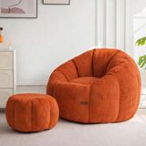 Puffiber Ergonomik Yer Tipi TV & Gaming Yer Koltuğu – Yetişkin Armut Puf Berjer 105x80 cm | Modern Salon & Balkon Koltuğu - Kiremit