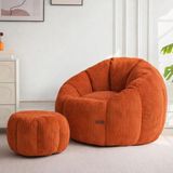 Puffiber Ergonomik Yer Tipi Tv Koltuğu – Yetişkin Armut Puf Berjer 95X80 cm | Modern Salon & Balkon Koltuğu - Kiremit