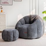 Puffiber Ergonomik Yer Tipi Tv Koltuğu – Yetişkin Armut Puf Berjer 95X80 cm | Modern Salon & Balkon Koltuğu - Koyu Gri