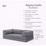 Puffiber Kadife Kumaş Kanepe|babyface Kadife|modern Tasarım,konforlu ve Dayanıklı,katlanır Kanepe 90X200 cm - Gri
