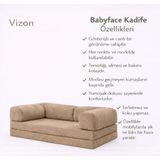 Puffiber Kadife Kumaş Kanepe|babyface Kadife|modern Tasarım,konforlu ve Dayanıklı,katlanır Kanepe 90X200 cm - Vizon