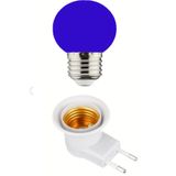 PUFFIN Açma Kapama Anahtarlı Duy Fişli + 1w Tasarruflu E27 Led Gece Lambası Mavi Işık