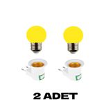 PUFFIN Anahtarlı Fişli Duy 1 W Sarı Renkli E27 Duy Led Ampul 2 Adet