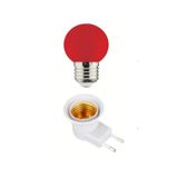 PUFFIN Anahtarlı Fişli Duy + 1w Kırmızı Işık E27 Led Gece Lambası