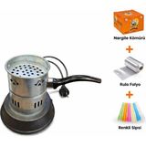 Puffstore Iksa Nargile Ocağı Elektrikli Kömür Yakma Ocağı Hızlı Isıtıcı - Gri
