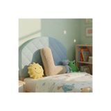pufftable Peluş L harfi yastık dekoratif kırlent krem rengi teddy kumaş büyük boy 50 cm