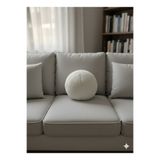 pufftable peluş top yastık kırlent içi dolgulu beyaz teddy kumaş