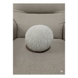 pufftable peluş top yastık kırlent içi dolgulu krem teddy kumaş