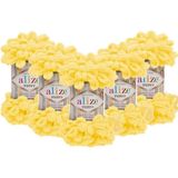 Puffy 5'li Paket (5X100GR) El Örgü Ipi ( 216 Canlı Sarı )