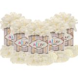 Puffy 5'li Paket (5X100GR) El Örgü Ipi ( 62 Açık Krem )
