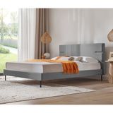 PUFFY BaseUp Başlıklı Karyola, 100x200 cm - Keten - 100x200 cm -