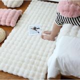 Puffy Bubble Tavşan Tüyü Kaymaz Makinede Yıkanabilir Salon Koridor Mutfak Halı Krem