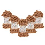 Puffy El Örgü Ipliği 5'Li Paket - 179 Deve Tüyü - 100 Gr. 9 Mt. Parmak Örgü Ipi- Battaniye Ve Bebek Örgülerine Uygun